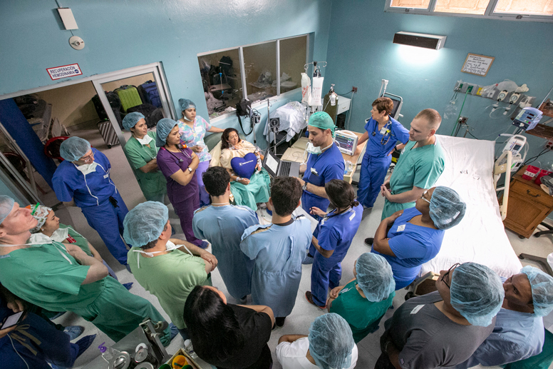 Duke Heart for Honduras team in operating room