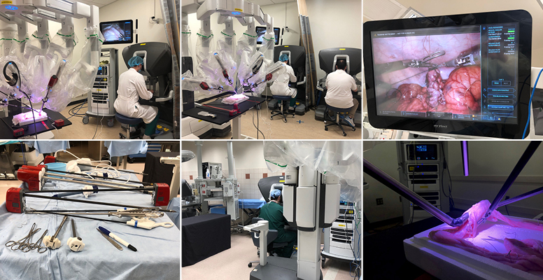 General Surgery residents train on the DaVinci Xi surgical robot in the Surgical Education and Activities Lab (SEAL)