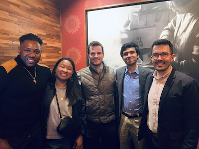 Resident students at dinner