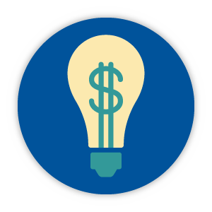 Light bulb with dollar sign