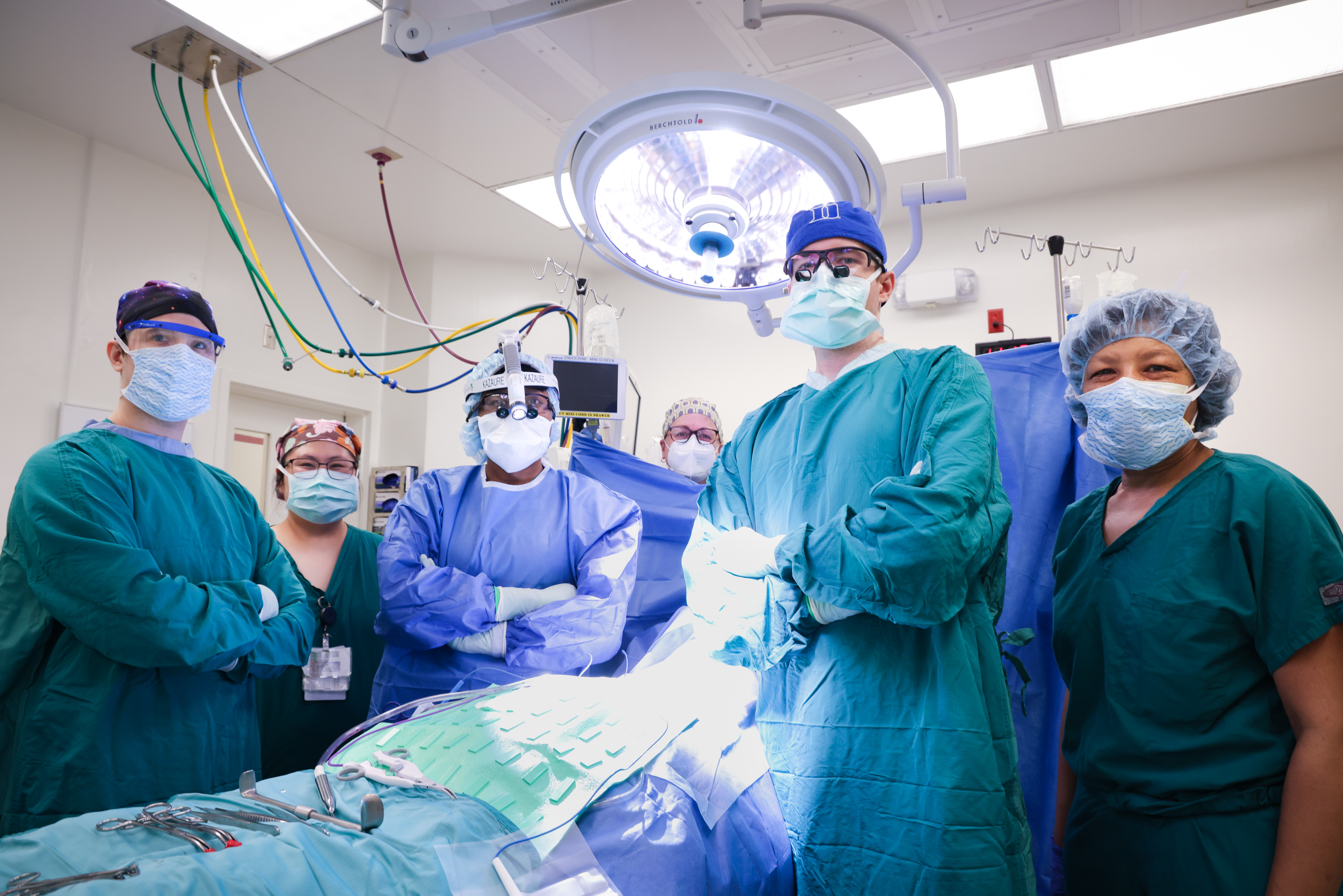 Dr. Kazaure and her surgical team in the operating room