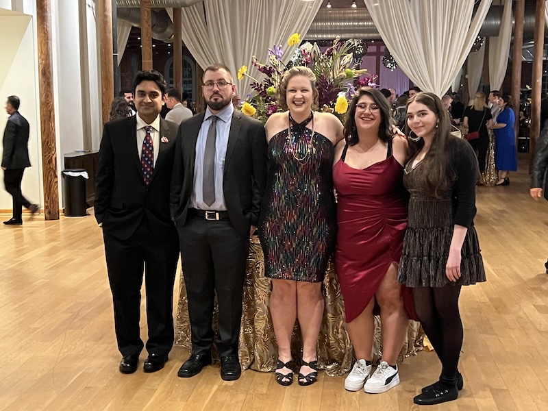 Group of people at a Mardi Gras party