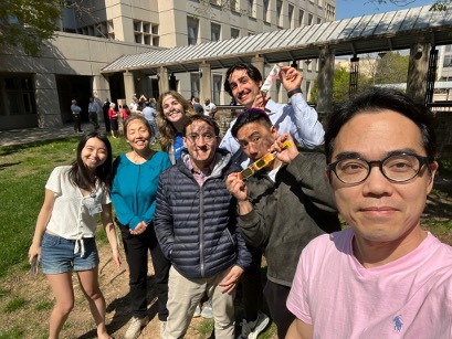 Group of people waiting for solar eclipse