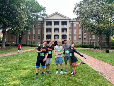 Group of runners on lawn