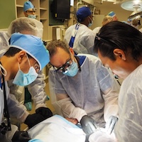 Doctors performing surgery