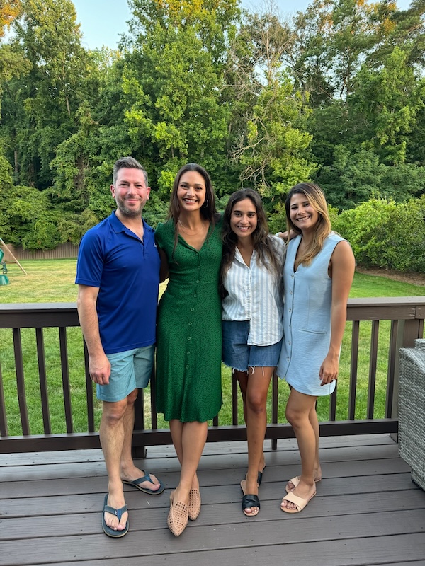 Four residents on a deck