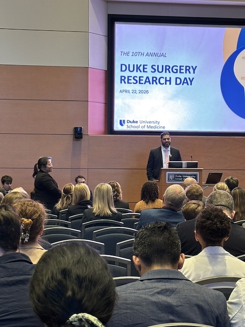 Joseph Fernandez presents at Surgery Research Day