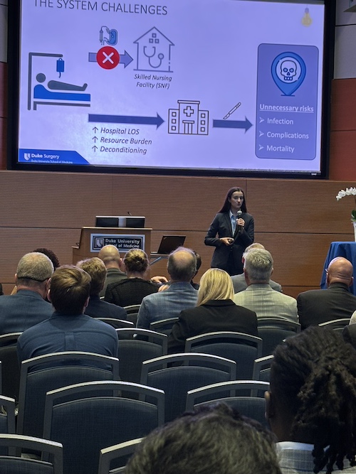 Parker Frankiewicz presents at Surgery Research Day