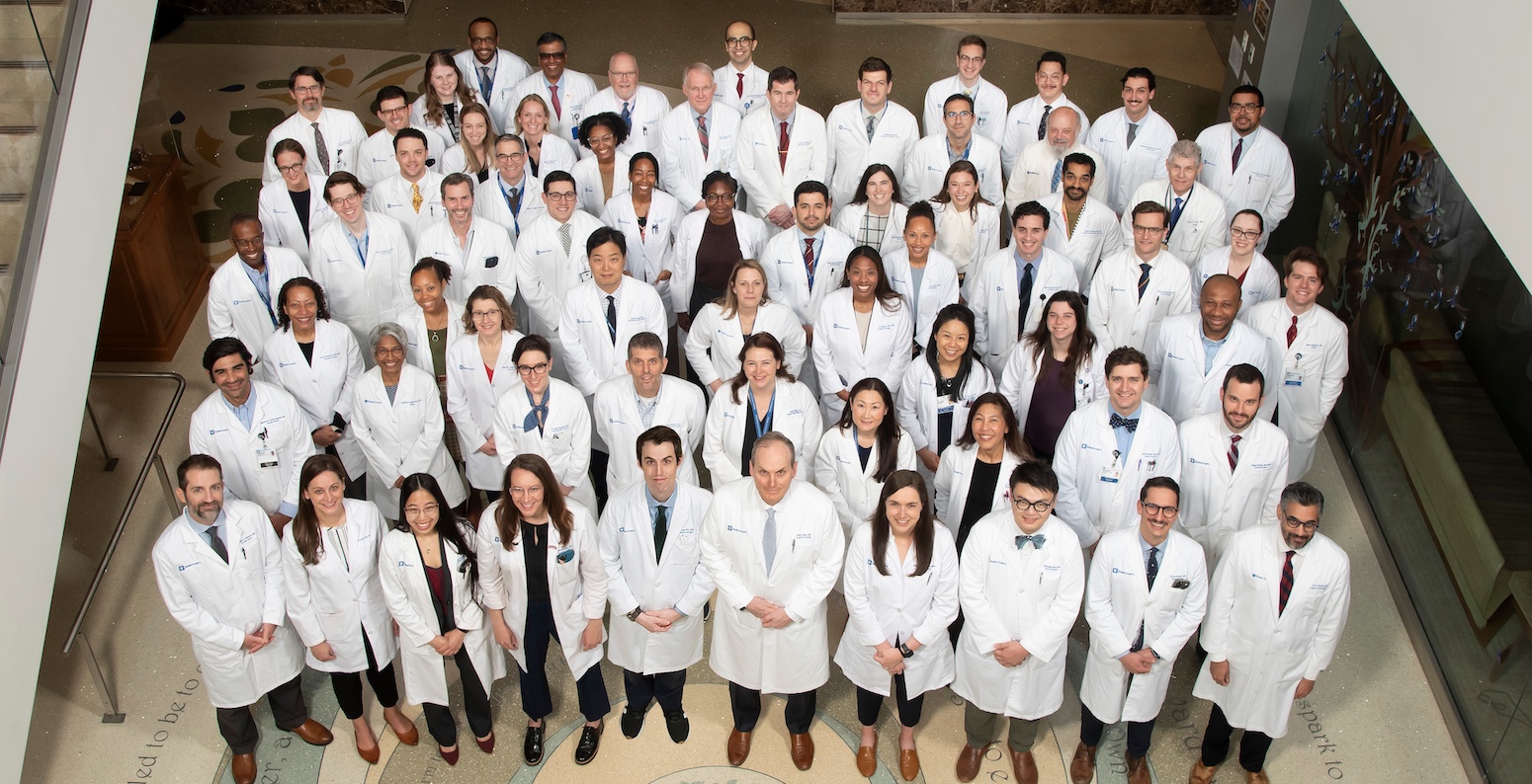 Group photo of members of the Department of Surgery, taken from above