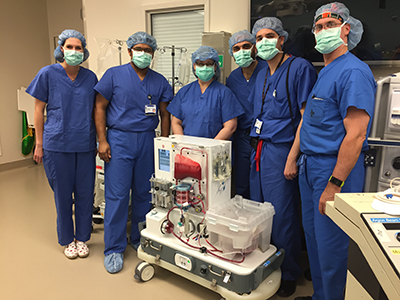 Liver transplant team and OrganOx device