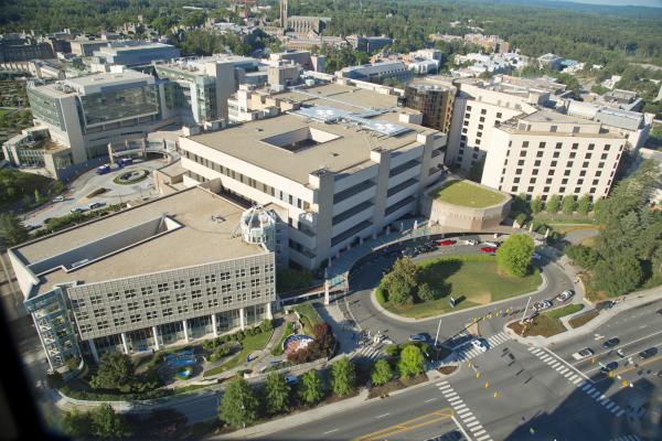 Aerial view of Duke Children's Hospital