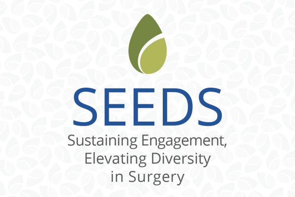 Logo that reads: "SEEDS: Sustaining Engagement, Elevating Diversity in Surgery"