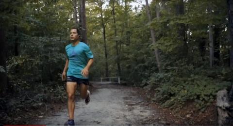 Michael Ferrandino, MD, Associate Professor of Surgery, running on the Al Buehler trail