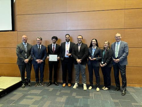 Group of individuals and winners at Research Day