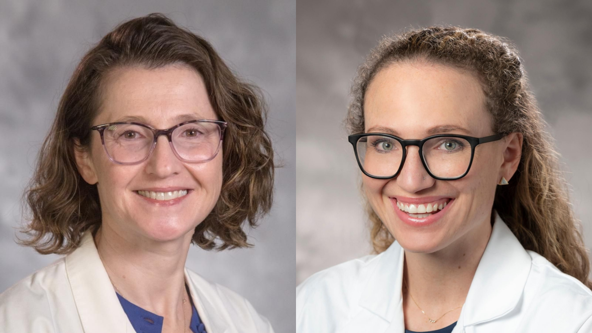 A split-screen image shows the professional headshots of Dr. Samantha Minc and Dr. Nikki Heidt, both in their white coats