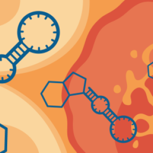 Graphic illustration of synthetic molecules