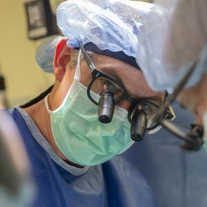 Dr. Joseph Turek in a surgical procedure