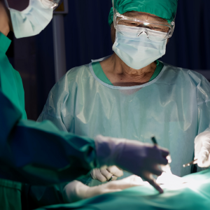 Surgeons in an operating room